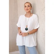 Oversized blouse with pendant light beige