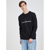 Black Mens Sweater Embroidery Calvin Klein Jeans - Men