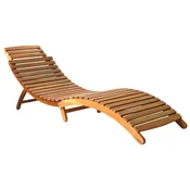Vidaxl | Ležalnik | 1-oseba rjava 55 x 184 x 64cm Masiven les akacije