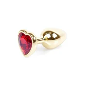 Gardj Europe Plug-Jewellery Gold Heart PLUG – rdeč