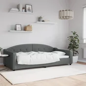 shumee vidaXL Kavč z ležiščem temno siv 100x200 cm oblazinjen iz blaga