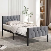 Hanah Home Ram za krevet Stil, 100x200 cm,Sivi