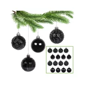 sarcia.eu Antracitne božične kroglice, komplet kroglic, božični okraski 6 cm, 16 kosov