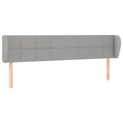 Vidaxl Vzglavje z ušesi svetlo sivo 163x23x78/88 cm blago