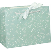 Vrečka darilna a4 deluxe plus xmas horizontal mint PROMOCIJA