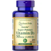 Super-Močni Vitamin D3, 50mcg - 200 mehkih kapsul