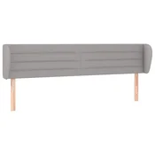 Vidaxl Vzglavje z ušesi svetlo sivo 203x23x78/88 cm blago