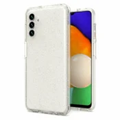 Silikonski ovitek z bleščicami za Samsung Galaxy A23 - prozoren s srebrnimi bleščicami