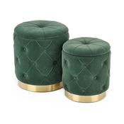 SET 2x Tabure POLLY pr. 40/44 cm zelena/zlatna
