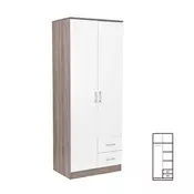 Garderobna omara Miami 80x205 cm bela-jork hrast