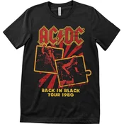 AC/DC Majica Back In Black Tour 1980 Unisex Black L