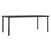 MAISON CHIC Vrtna miza - Vrtna jedilna miza črna 200x100x74 cm jeklo in steklo, (21715474)