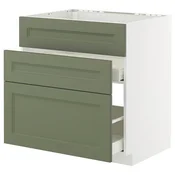 METOD / MAXIMERA Pod.element sudop. i 3front/2fioke, bela/Axstad sivozelena, 80x60 cm