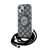 shumee Ovitek Karl Lagerfeld MagSafe za iPhone 15 črne barve