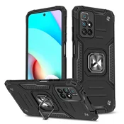 WOZINSKY Ovitek Ring Armor za Xiaomi Redmi 10 črne barve