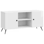 vidaXL TV omarica Bela visok sijaj 102 x 34,5 x 50 cm Inženirski les