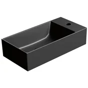 Gsi KUBE X Keramično Umivalno Korito 50x25, Črna Mat, Desno/Levo, Brez Preliva