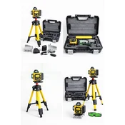 POSNETI MEDIJI 16 linijski 360 zeleni gradbeni laserski nivelir (2x bateriji + stojalo 106cm)