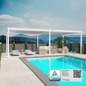 Bioklimatska pergola Antares — Samostoječa/4 x 8/Bela/Ročni
