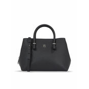 Ročna torba Tommy Hilfiger Th Emblem Satchel AW0AW15224 Črna