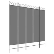 Vidaxl Paravan 5-delni antracit 200x200 cm blago