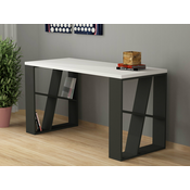 Pisalna miza Kailua 802 (Bela + Antracit) 75x140x60cm, Antracit, Bela