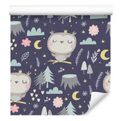 Tapeta Owls Clouds Moons za dnevno sobo in spalnico 50x1000 cm
