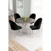 Hanah Home Trpezarijski set, 5 komada, Crni