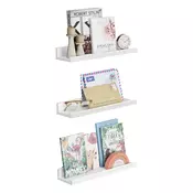 Songmics Stenska polica set 38x10x5 cm bela