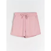 Sinsay - Šorts sa vezivanjem u struku soft touch - pastelno roze