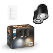 STROPNA SVETILKA Pillar Hue ČRNA 2x5W 2200-6500K + DALJINSKI UPRAVLJALNIK 8719514338425