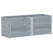 Vidaxl Vrtna visoka greda siva 150x50 cm trdna borovina