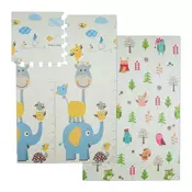 Northix Puzzle mat duo: sova/slon - dvostranska, brez BPA, s funkcijo za sledenje rasti