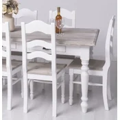 Casa Padrino country style dining chair set of 8 white/natural 44 x 44 x H. 102 cm - Solid wood dining room chairs in country style - Country style solid wood dining room furniture