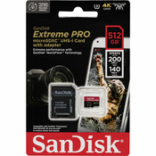 SanDisk microSDXC 512GB Extreme Pro A2 C10 V30 UHS-I U3