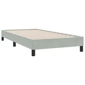 Vidaxl posteljni okvir brez vzmetnice svetlo siva 80x210 cm žamet