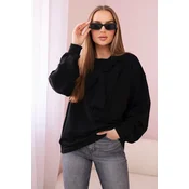 Cotton blouse with bow black