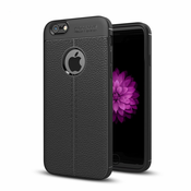 Elegantna gel maska Elite Guard s teksturom kože i zaštitom rubova za iPhone 6 / 6S - obsidian black