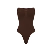 cfab Oblikovanje postave Trägerloser Bodysuit Sculpting Shapewear mit String rjava