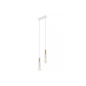 Luster na sajli SIMON 2xE27/60W/230V bela/buk
