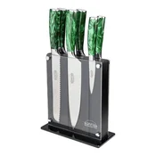 7-piece Rockingham Forge Sunrise knife set, Emerald Green - Grunwerg