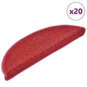 Vidaxl Stopniščne preproge 20 kosov 56x17x3 cm rdeče polkrožne