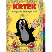 Akim Paint by color dots A5 + MAXI voščen svinčnik - Krtek 1