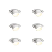Komplet 6 vgradnih reflektorjev bel GU10 35 mm okrogli nagibni - Installa