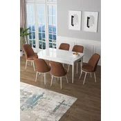 Hanah Home Set Trpezarijski sto i 6 stolica Zen, Terakota