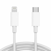 USB data kabl PD za iPhone Type C na Lightning 3A HQ/ bela 1m