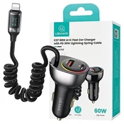 USAMS USAMS AVTOPOLNILEC 1XUSB 1XUSB-C 60W PD QC ZA IPHONE 11 12 13, (22007298)