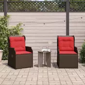Vidaxl Vrtna klop 2 pcs Rjava poli ratan