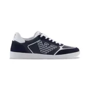 EA7 unisex. 7X000405_AF19826 Heritage Eagle usnjene športne copate črne barve (42), Črna, Ravna stran, Čipke, Prilož