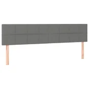 Vidaxl Posteljno vzglavje temno siva 180x5x78/88 cm blago